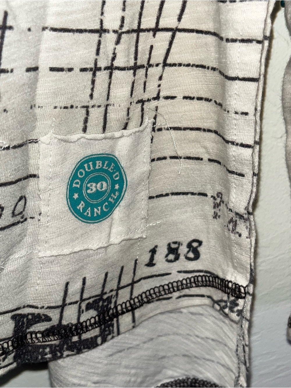 Double D Ranch Stockman’s Bill of Sale Ledger Art Western Henley Top Tee Shirt - Picture 10 of 11